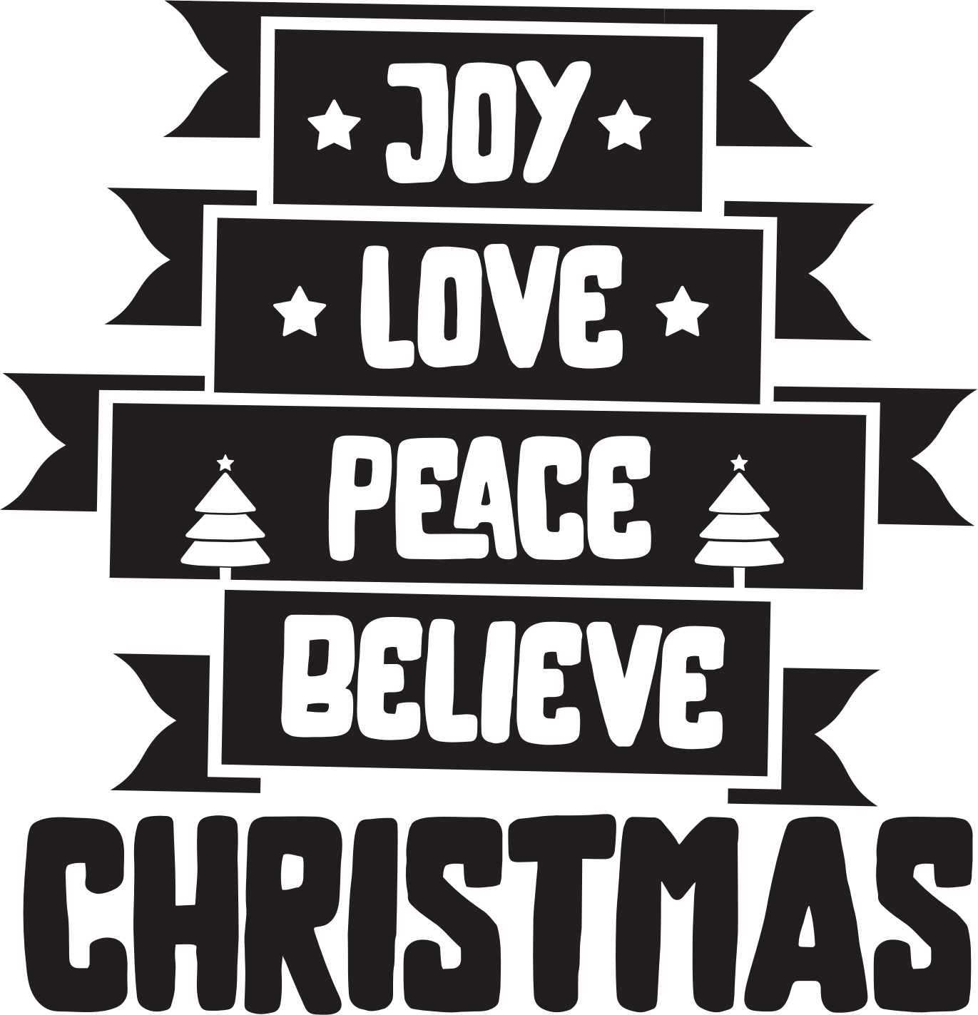 Joy Love Peace Believe Christmas